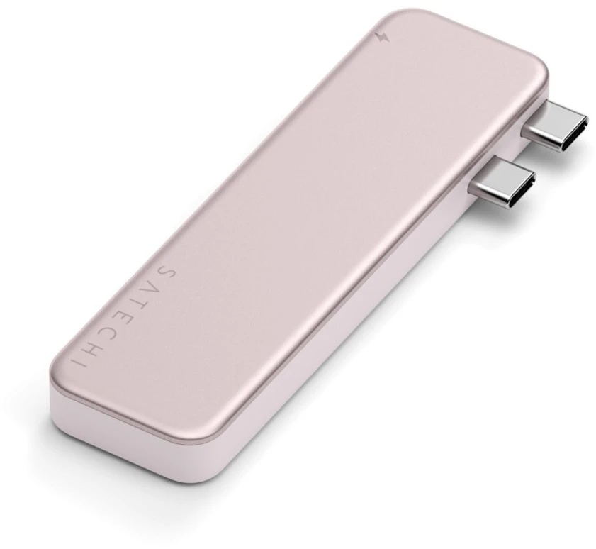 „Satechi USB-C Snap Hub“, skirtas „MacBook Neo“ – rausvas