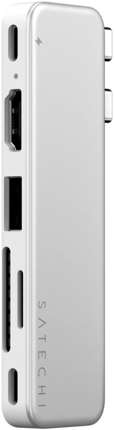 „Satechi“ USB-C Snap Hub, skirtas „MacBook Neo“ – sidabrinis