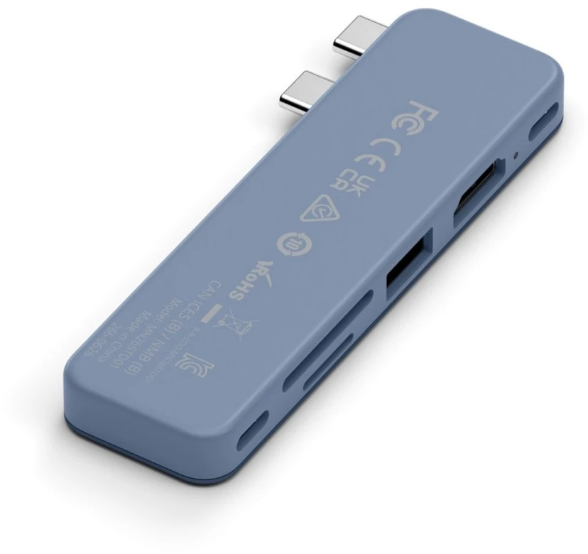 „Satechi USB-C Snap Hub“, skirtas „MacBook Neo“ – indigo spalvos