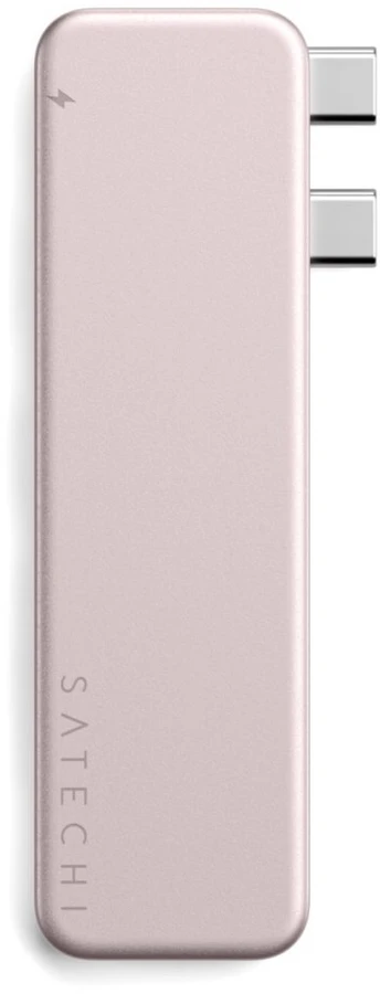 „Satechi USB-C Snap Hub“, skirtas „MacBook Neo“ – rausvas