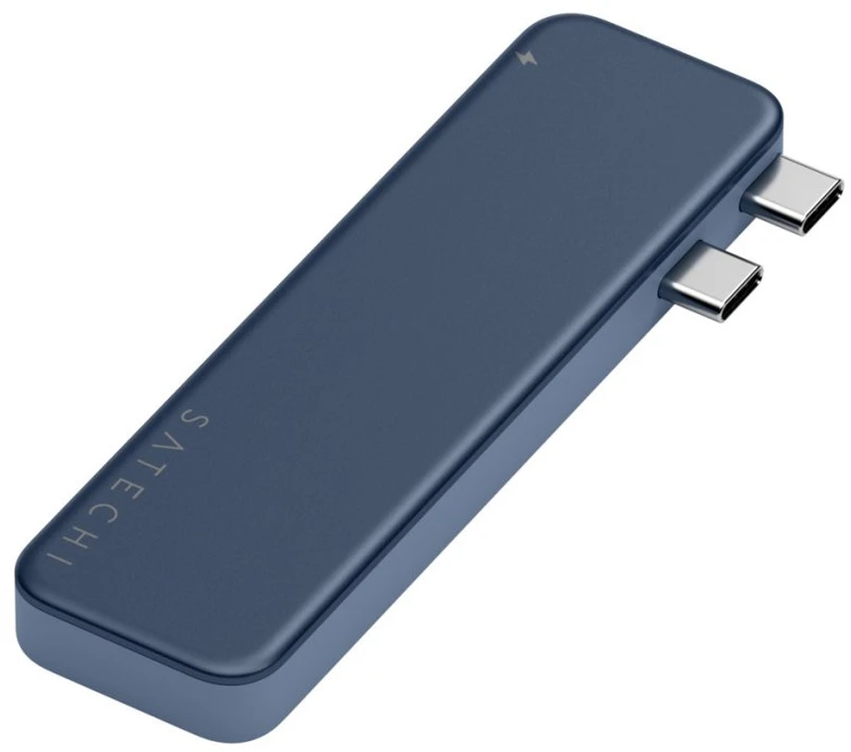 „Satechi USB-C Snap Hub“, skirtas „MacBook Neo“ – indigo spalvos