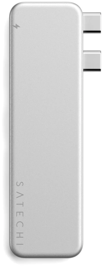 „Satechi“ USB-C Snap Hub, skirtas „MacBook Neo“ – sidabrinis