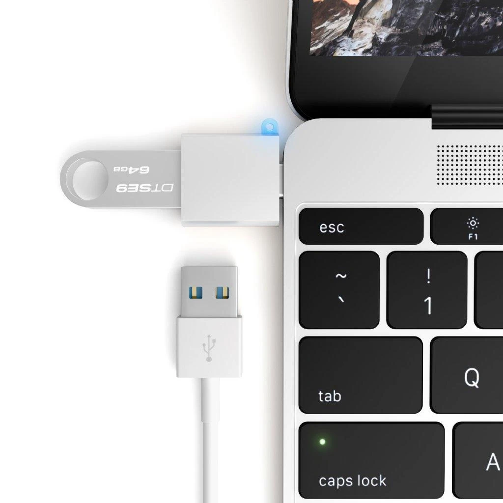 Adapteris USB Satechi USB-A - USB-C Sidabrinė (ST-TCUAM)