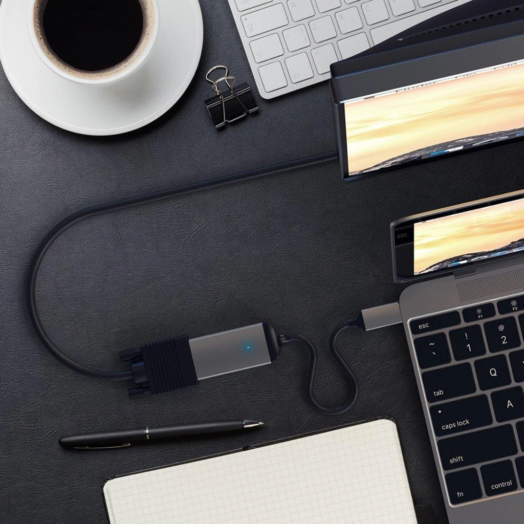 USB šakotuvas Satechi USB-C VGA adapteris rožinis