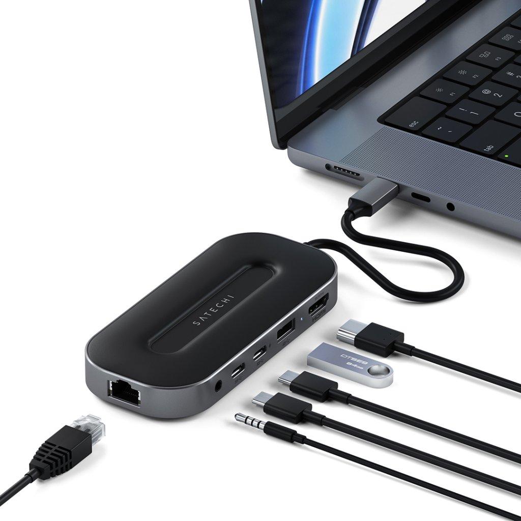 HUB USB Satechi ADAERY HUB USB -C SATECHI TYPE- C SATECHI USB-4 DAUGIERPORT IN 2.5G Ethernet (1XHDMI2.1, 1XUSB-A, 2X USB-C, AUDIO 3.5MM, Ethernet (Žalias))