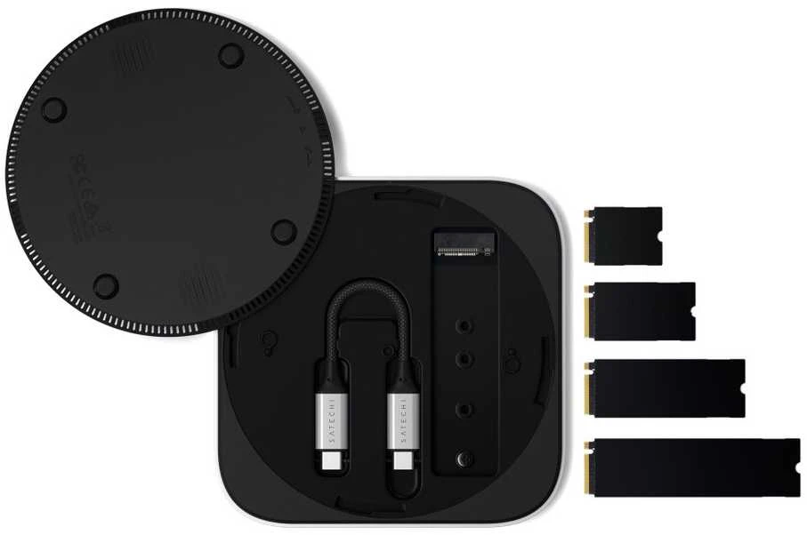 Disk adapter Satechi USB4 Slim NVMe SSD Enclosure sidabrinis