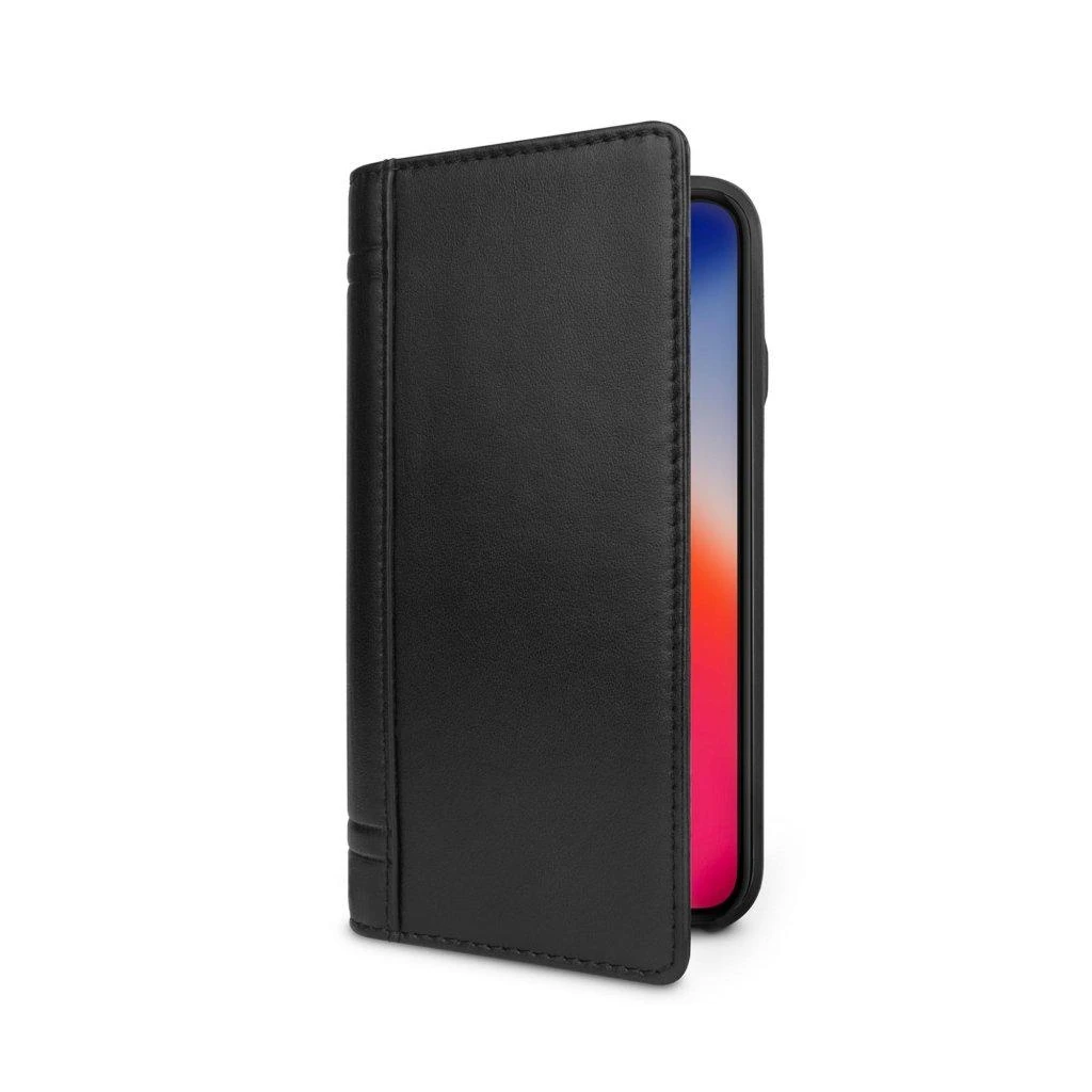 Prabangus „Twelve South Journal“ odinis „iPhone XR“ dėklas su apsauga nuo kritimo ir laisvų rankų laikikliu – konjako spalvos