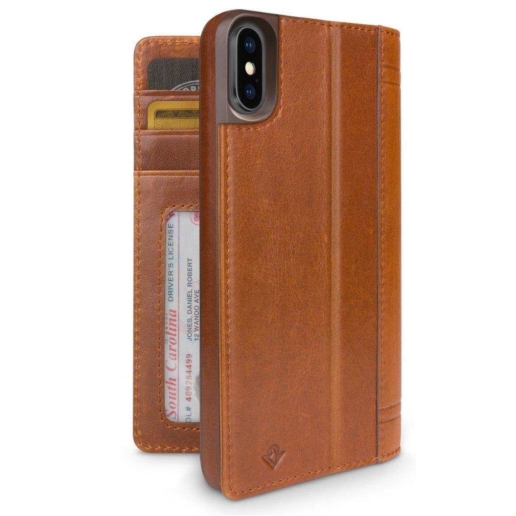 „Twelve South Journal Luxury Odinis“ dėklas, skirtas „iPhone XR“ su pinigine ir laisvų rankų įranga - Juodas