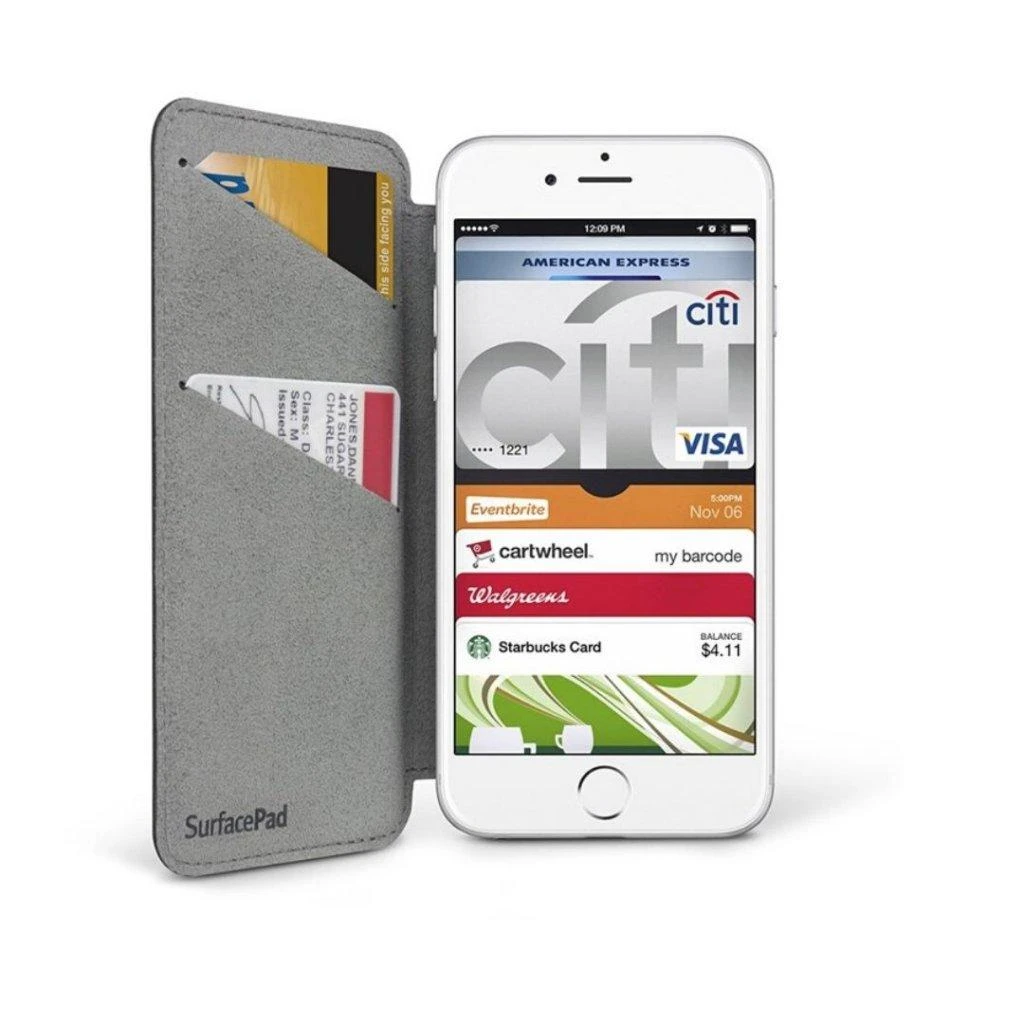 „Twelve South SurfacePad“ dėklas su stovu, skirtas „iPhone 7/8/SE(2)“ – juodas