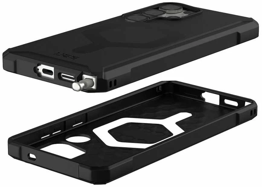 UAG Urban Armor Gear ESSENTIAL ARMOR MAGNET dėklas su įmontuotu magnetiniu moduliu, skirtu SAMSUNG S25 Ultra 5G juodas