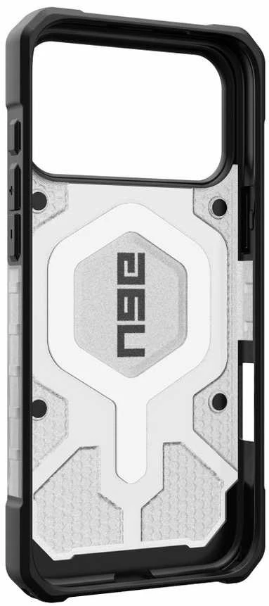 Dėklas „Urban Armor Gear“ „UAG Pathfinder Clear Magsafe“, „Ice“ / „Sidabrinis“ – „iPhone 17 Pro Max“