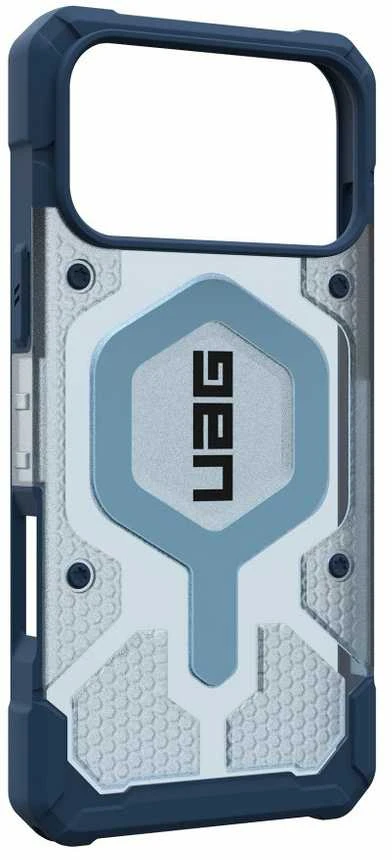 Dėklas Urban Armor Gear UAG Pathfinder Magsafe mėlynas skaidrus dirželis iPhone 17 Pro Max telefonui