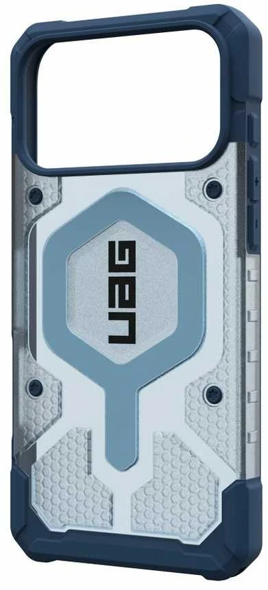 Dėklas Urban Armor Gear UAG Pathfinder Magsafe mėlynas skaidrus dirželis iPhone 17 Pro Max telefonui