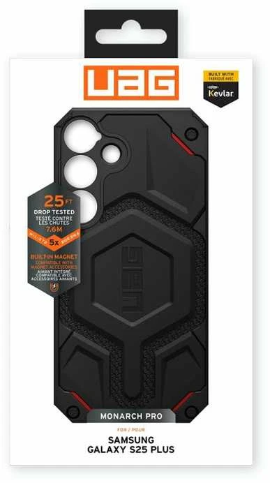 Dėklas Urban Armor Gear UAG Monarch Pro, Kevlar Juodas - Samsung Galaxy S25+