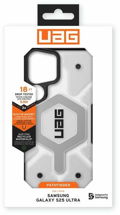 Dėklas Urban Armor Gear UAG Pathfinder skaidrus su magnetu, ledo spalvos / sidabrinis - Samsung Galaxy S25 Ultra