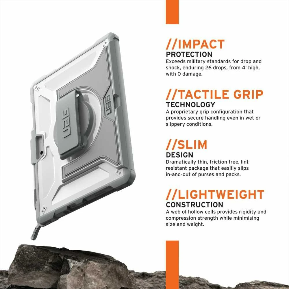 Carruzzo Urban Armor Gear Plasma Healthcare Series 26,7 cm (10.5″) Dėklas Pilka, Balta