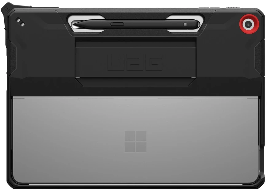 Urban Armor Gear UAG Scout galinis dangtelis su rankos dirželiu, skirtas Microsoft Surface Pro 12 – juodas