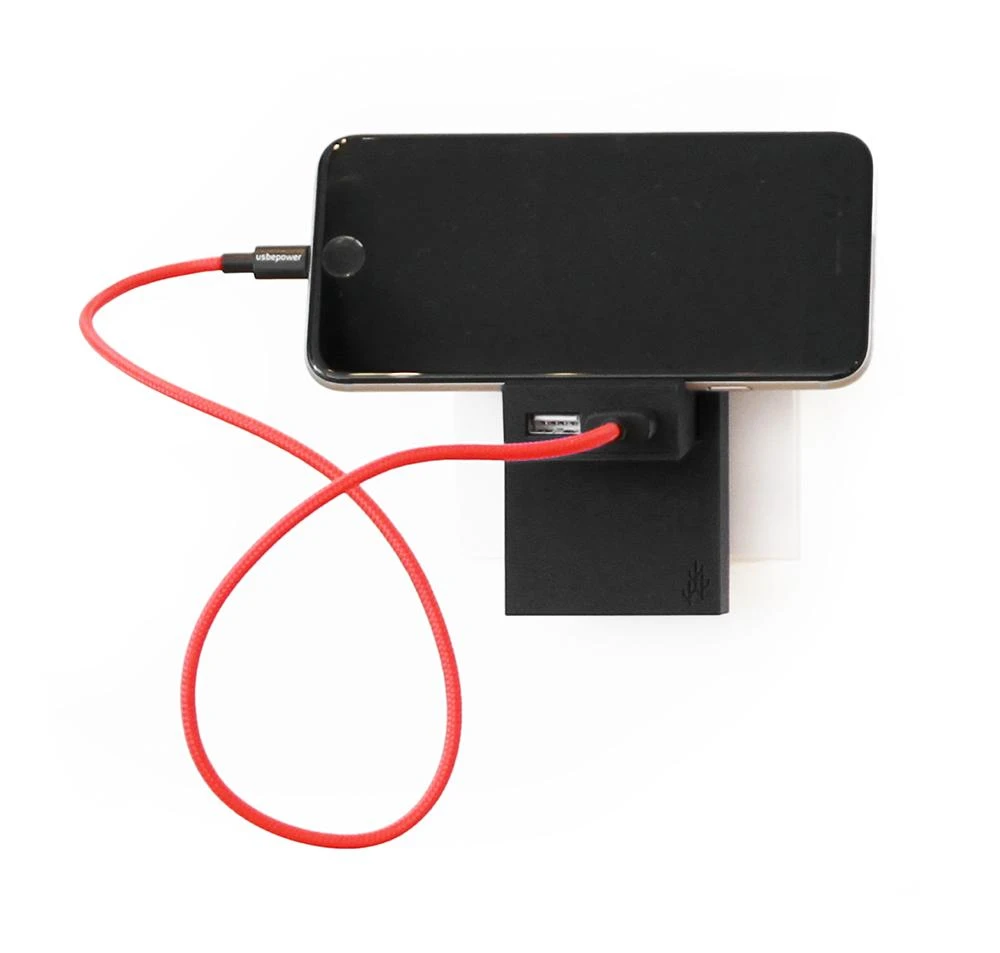 Usbepower Rock dvigubas USB-A įkroviklis - Raudona