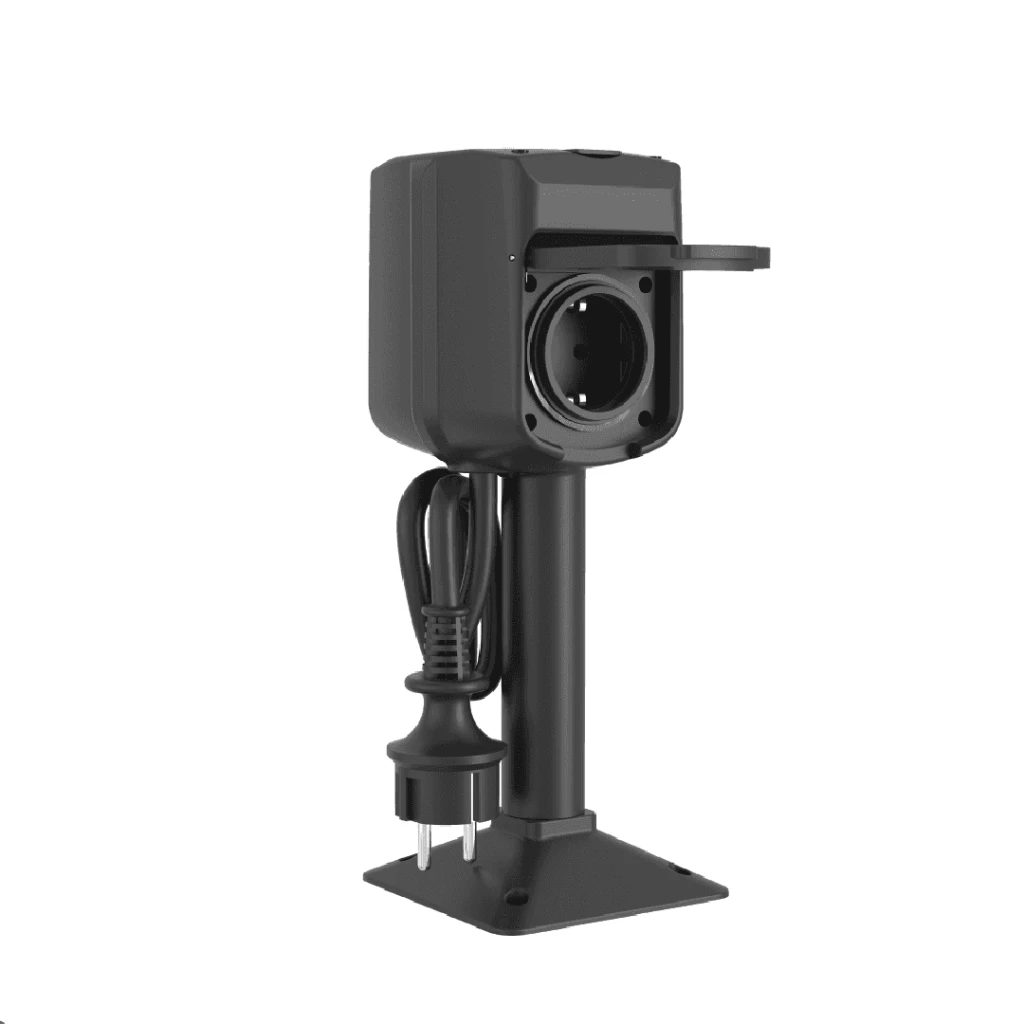 Išmanioji pastatoma dviguba rozetė lauko sąlygomis, Wi-Fi, 3680W, IP44, TUYA, WOOX