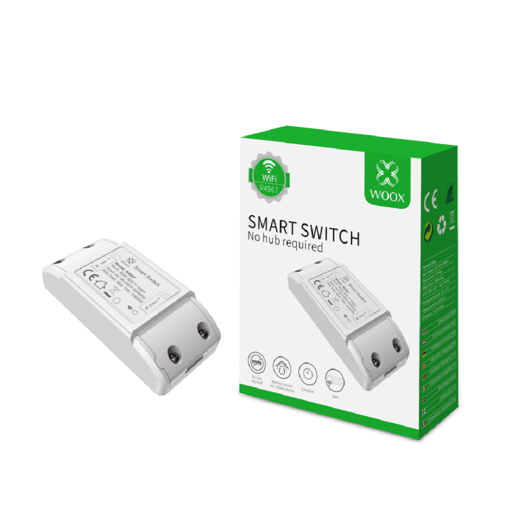 Išmanusis DIY jungiklis, 230VAC, 10A, 2200W, valdomas Wi-Fi, TUYA, WOOX