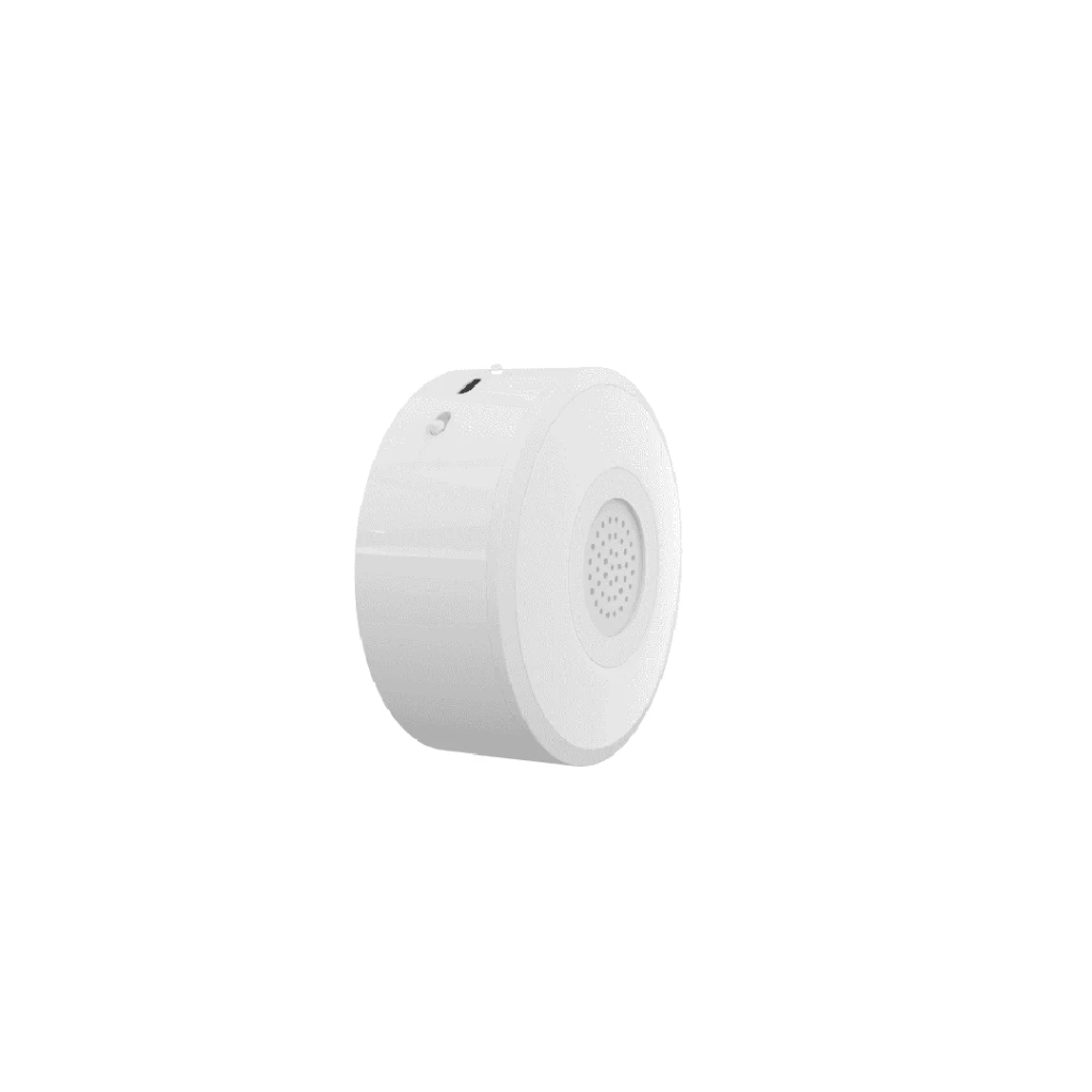 Išmanioji ZigBee TUYA bevielė patalpos sirena, ≥85dB, 5V DC su įkraunama baterija, balta, WOOX
