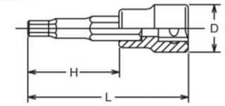 1/2" rankinis lizdas su 6/75 mm "Allen" galvute, Koken [4010M-75 6]