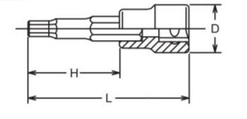 1/2" rankinis lizdas su 6/50 mm šešiabriauniu antgaliu, Koken [4010M-50 6]