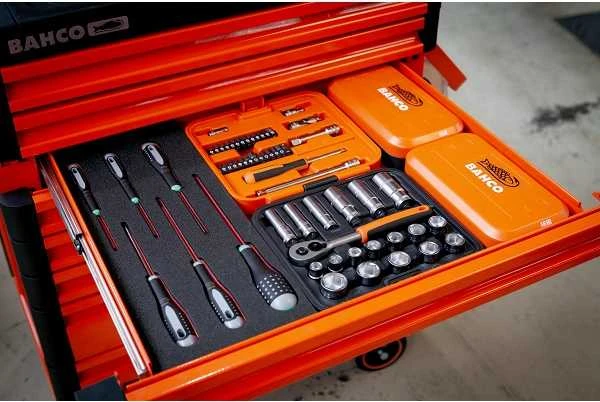 Bahco Galvučių ilgų ir trumpų rinkinys 10-22mm + bits PH,PZ,HEX,TORX 53vnt 3/8"