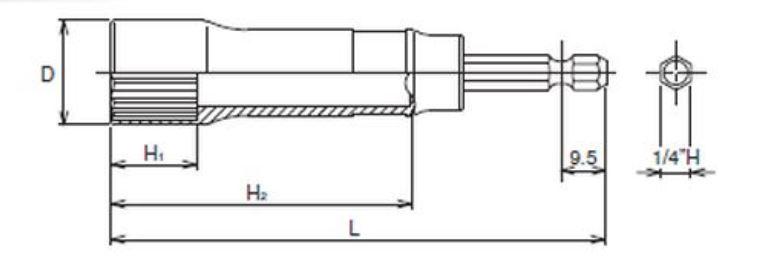 1/4" antgalis varžtams 10/104mm Koken [BD014E 10mm]