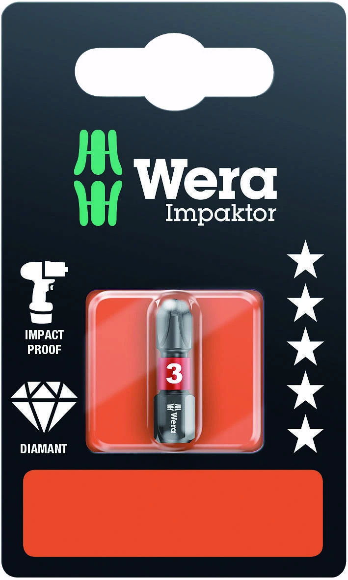 Antgalis Wera Impactor 851/1 IMP DC , 1 x PH3 x 25 mm, blisteryje