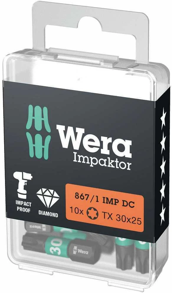 Atsuktuvo antgalis WERA 867/1 IMP DC Torx TX30 25mm, 10vnt.