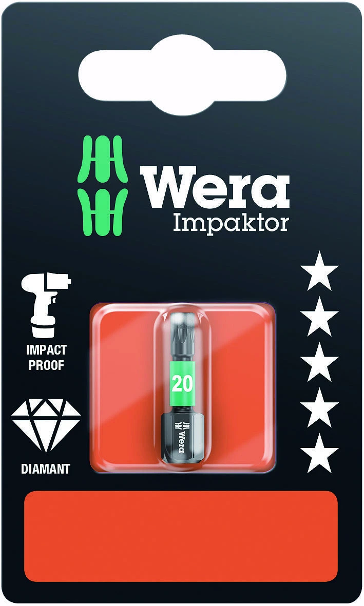 Antgalis Wera Impactor 867/1 IMP DC, 1 x T20 x 25mm, blisteryje