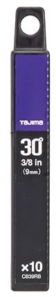 Atsarginės 9mm geležtės, juodosios, su 30° kampu(naudojama su DC390B), 10vnt, 8 segmentai Tajima DORA Razar Juodas