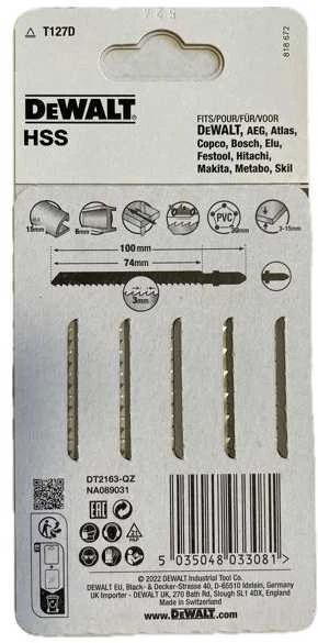 100mm siaurapjūkliai metalui pjauti DeWalt [DT2163-QZ] 5 vnt.