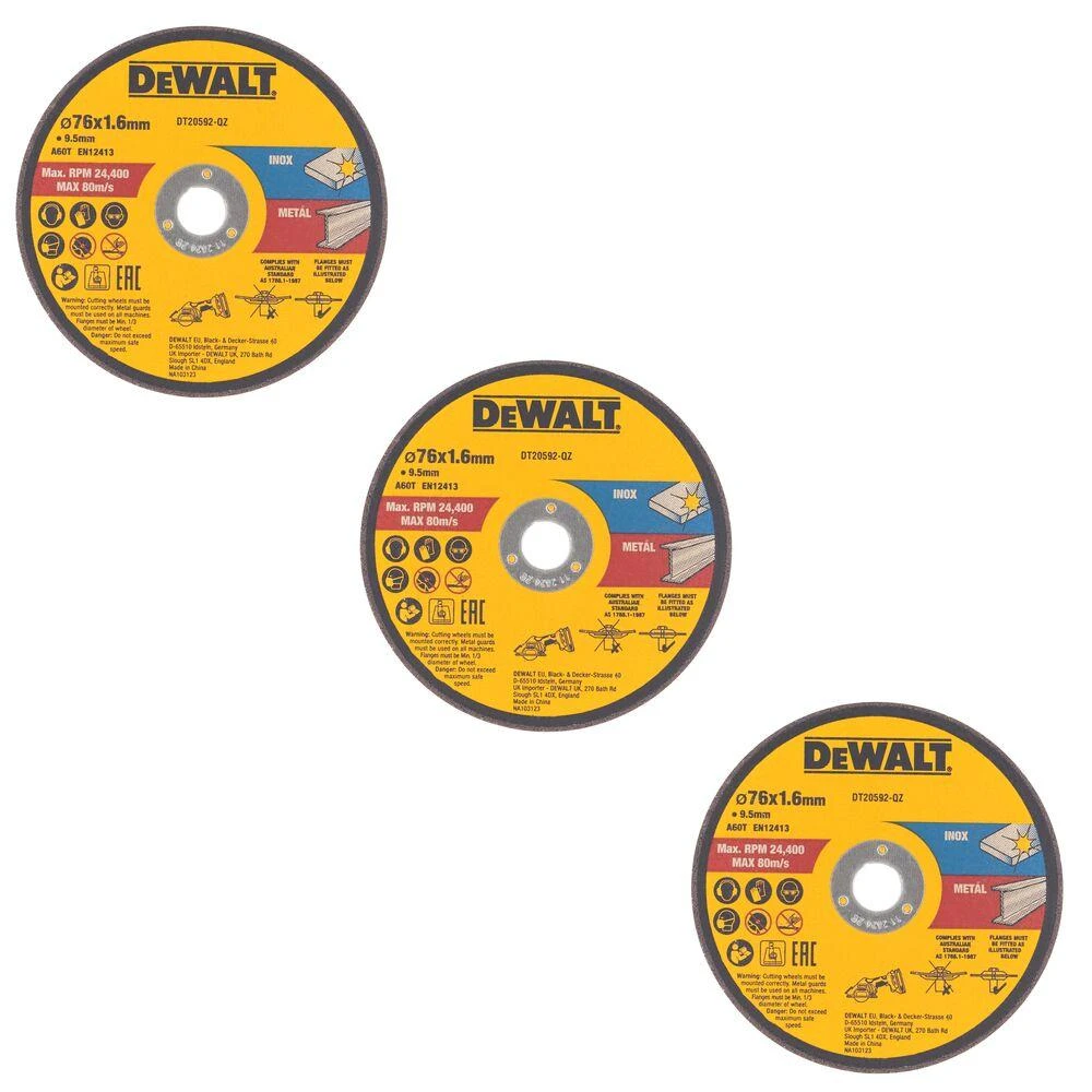 Pro DEWALT Pjovimo diskas metalui 76×1,6mm, skirtas DCS438 /3vnt.