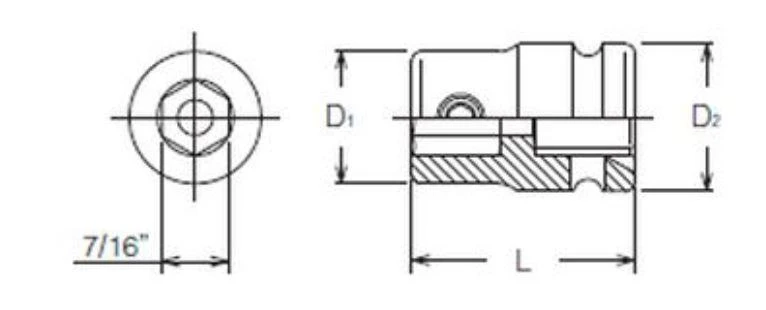1/2" 11 mm antgalių laikiklis KOKEN