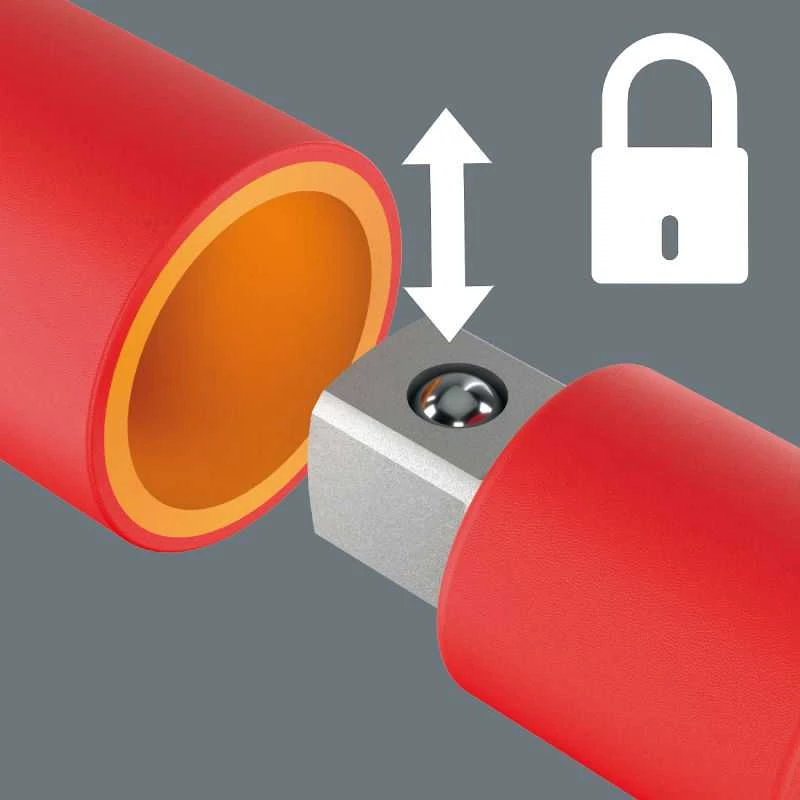 Izoliuotas adapteris, T formos rankena, 3/8", su terkšle, Wera [05005122001]