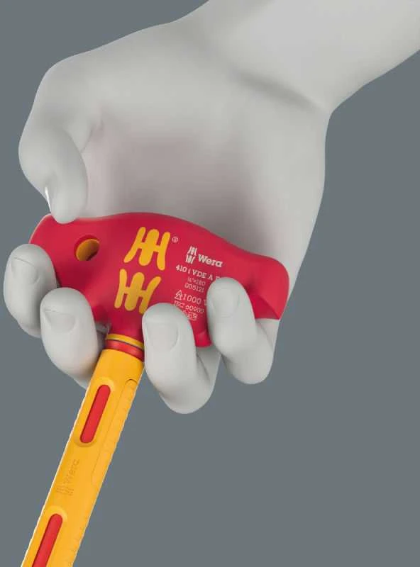 Izoliuotas adapteris, T formos rankena, 3/8", su terkšle, Wera [05005122001]