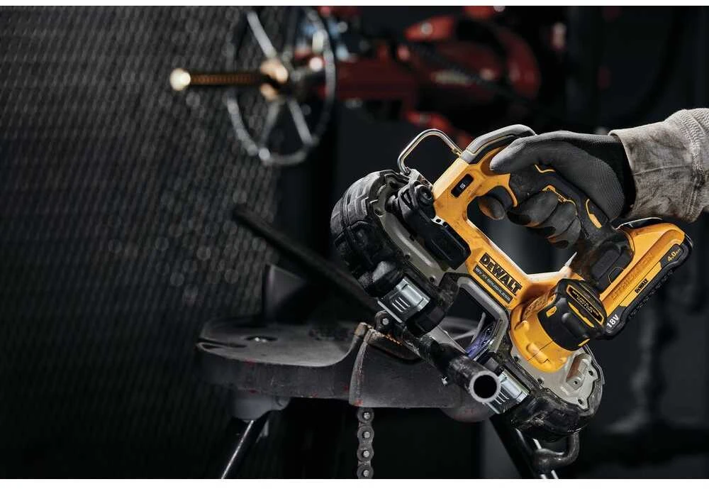 Juostinis pjūklas DeWalt DCS377NT; 18 V (be akumuliatoriaus ir pakrovėjo)