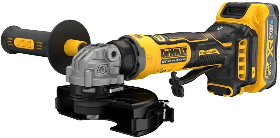 DEWALT KAMPINIS ŠLIFUOKLIS 125mm 18V DCG404S2T 2×3,5Ah BL