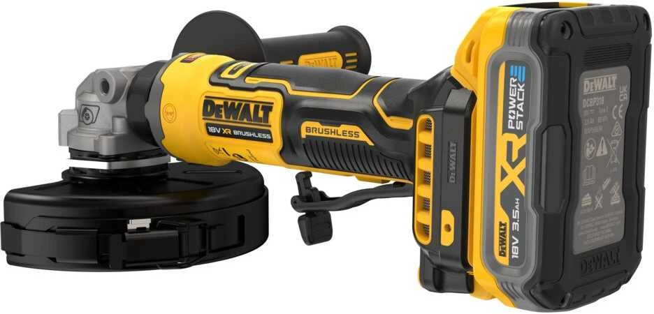 DEWALT KAMPINIS ŠLIFUOKLIS 125mm 18V DCG404S2T 2×3,5Ah BL
