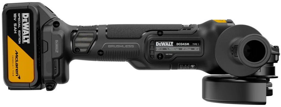 Kampinis šlifuoklis DeWalt DCG45MP2T; 18 V; 2x5,0 Ah akum.
