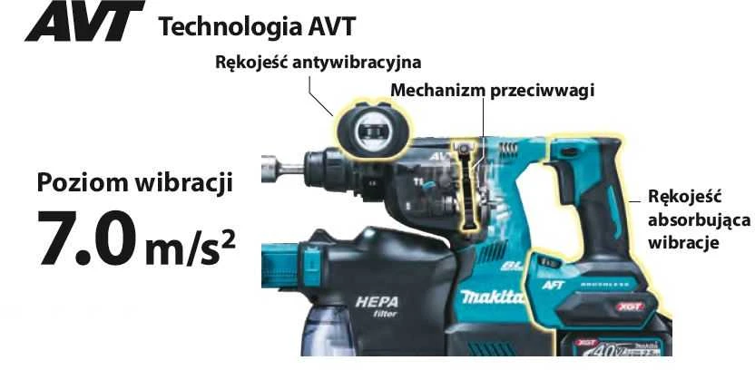 Makita HR004GZ01 Perforatorius XGT, 2,9 J, 28mm; 4,1kg, bešepetėlinis variklis, greitojo keitimo griebtuvas, AVT; XPT; "Z" versija - komplektuojamas be akumuliatoriaus ir kroviklio