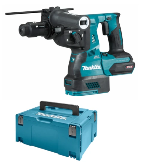 Makita HR004GZ01 Perforatorius XGT, 2,9 J, 28mm; 4,1kg, bešepetėlinis variklis, greitojo keitimo griebtuvas, AVT; XPT; "Z" versija - komplektuojamas be akumuliatoriaus ir kroviklio