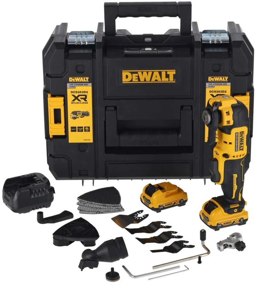 De Walt Daugiafunkcinis įrankis DeWalt DCS353D2-QW; 12 V; 2x2,0 Ah akum.