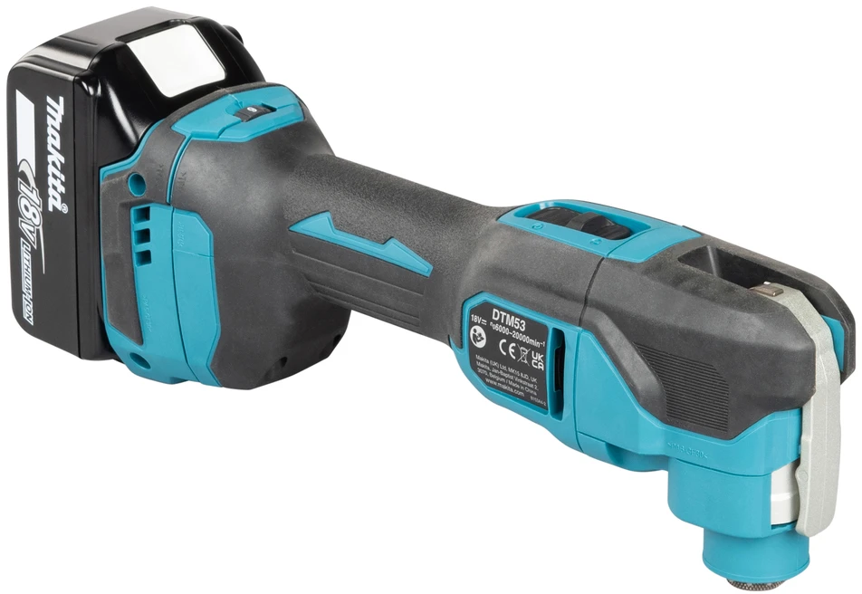 Makita DTM53Z Akumuliatorinis universalus švytuoklinis įrankis 18V, BL-motor, 6000-20000 judesiai per min, amplitudė 3,2°; toolless, Be akumuliatorių ir kroviklio!