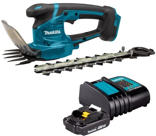 Akumuliatorinės gyvatvorių/žolės žirklės Makita DUM111SYX, 18V, 1x1.5Ah
