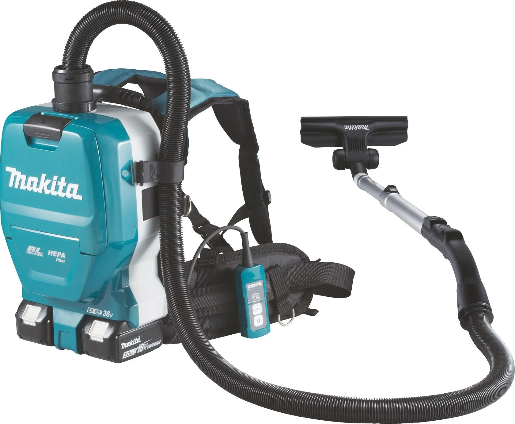 Makita DVC660Z Akumuliatorinis (kuprinė) dulkių siurblys 2x18 V Li-ion, komplektuojama be akumuliatorių ir kroviklio!