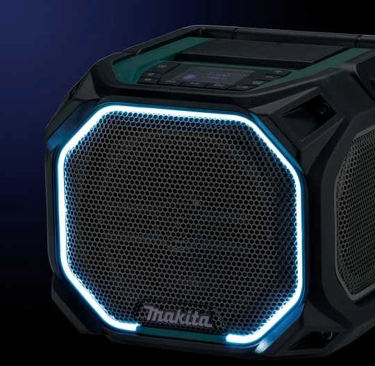 Makita MR014GZ Akumuliatorinis darbinis grotuvas Bluetooth 14.4V-40V/AC, LCD, Integruotas mikrofono stiprintuvas