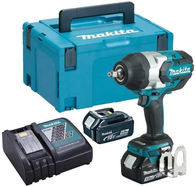 Makita DTW1002RTJ Akumuliatorinis smūginis veržliasukis 18V, 2x5,0Ah Li-ion, 1200 Nm, 1/2", LED, MAKPACK